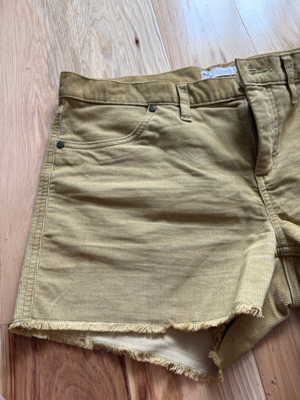 Carve Designs Olive Green Corduroy Waistband Shorts - Picture 5 of 7